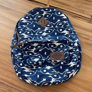 Dickies like new blue and white pattern backpack